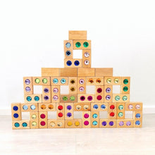 Load image into Gallery viewer, Bauspiel colour street blocks with gemstones - 22 pieces