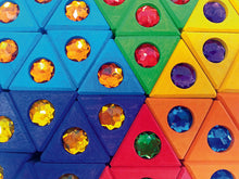 Load image into Gallery viewer, Bauspiel junior triangles with gemstones - 54 pieces