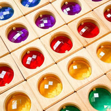 Load image into Gallery viewer, Bauspiel square window blocks with gemstones - 5 pieces