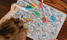 Load image into Gallery viewer, Reusable colouring mat and markers - Dino roar!