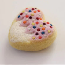 Load image into Gallery viewer, Felt donut - pink and white heart sprinkles