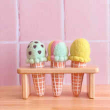 Load image into Gallery viewer, Felt ice cream - chocolate dipped cherry