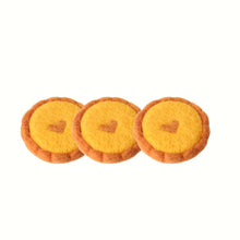 Load image into Gallery viewer, Felt custard tart with a heart