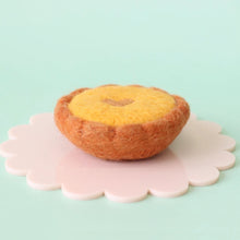 Load image into Gallery viewer, Felt custard tart with a heart