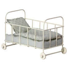 Load image into Gallery viewer, Maileg Micro Metal Baby Cot Blue