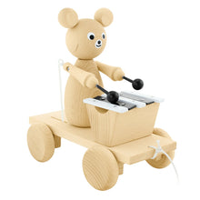 Load image into Gallery viewer, Wooden pull along bear with xylophone