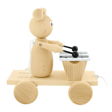 Load image into Gallery viewer, Wooden pull along bear with xylophone