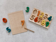Load image into Gallery viewer, Wooden number puzzle