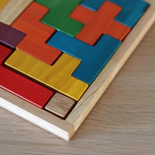 Load image into Gallery viewer, Wooden tetris blocks puzzle