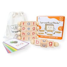 Load image into Gallery viewer, Spin-and-Read Phonetic Blocks & CVC Flashcard Set