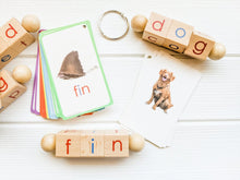 Load image into Gallery viewer, Spin-and-Read Phonetic Blocks & CVC Flashcard Set