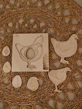 Load image into Gallery viewer, Stuka Puka chicken or the egg wooden puzzle