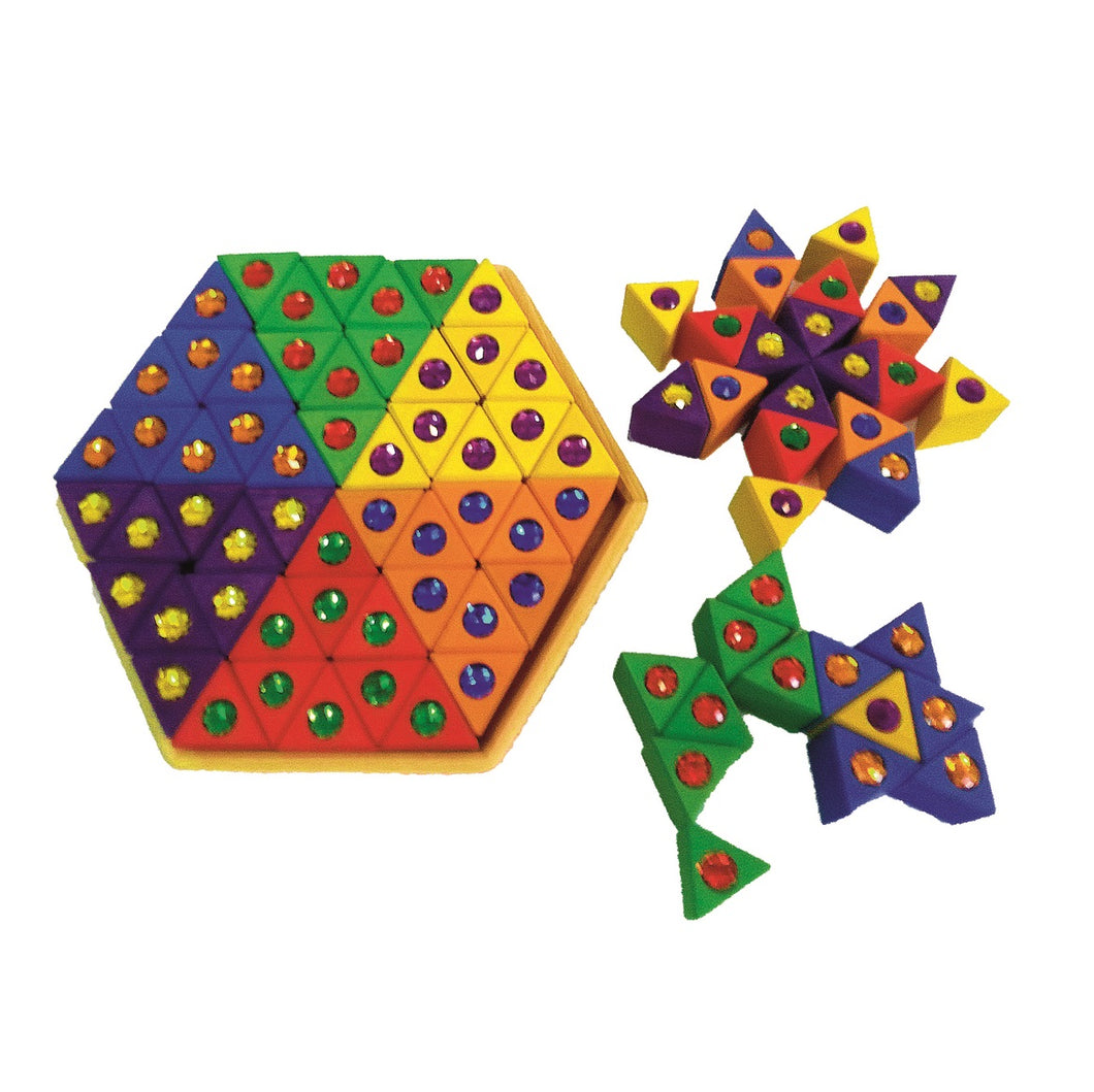 Bauspiel junior triangles with gemstones - 54 pieces