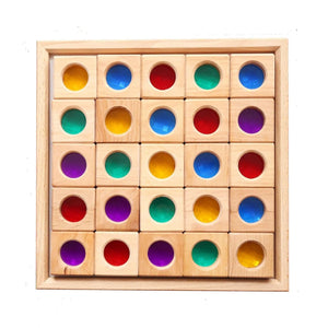Bauspiel square window blocks with gemstones - 25 pieces