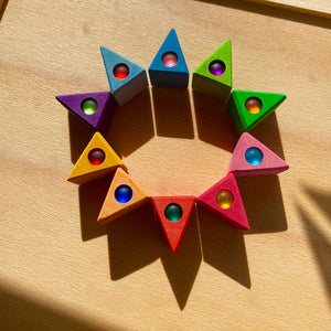 Bauspiel triangles with gemstones - 100 pieces