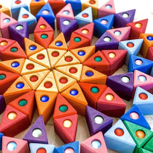 Bauspiel triangles with gemstones - 20 pieces