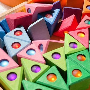 Bauspiel triangles with gemstones - 20 pieces