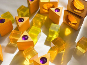 Bauspiel junior triangles with gemstones - 54 pieces