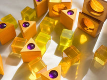 Load image into Gallery viewer, Bauspiel junior triangles with gemstones - 18 pieces