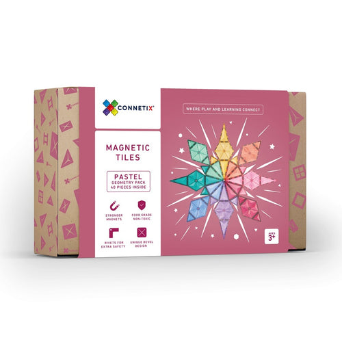 Connetix magnetic tiles - 40 piece pastel geometry set