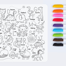 Load image into Gallery viewer, Reusable colouring mat and markers - Into the wild