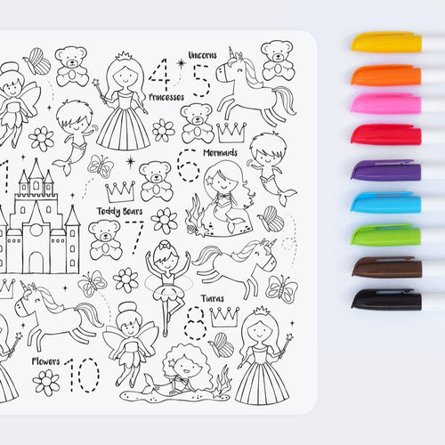 Reusable colouring mat and markers - Sugar & spice