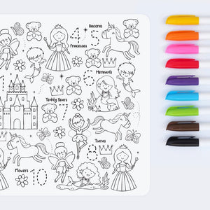 Reusable colouring mat and markers - Sugar & spice