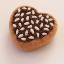 Load image into Gallery viewer, Felt donut - choc heart sprinkles