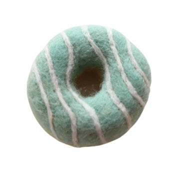 Felt donut - mint stripe