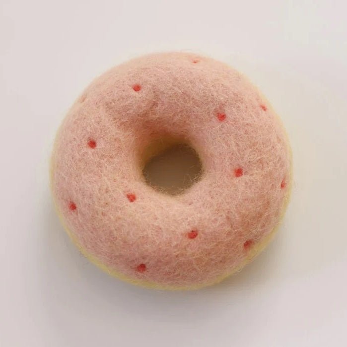 Felt donut - peachy dot