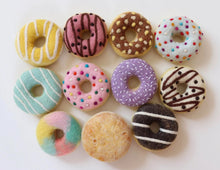 Load image into Gallery viewer, Felt donut - pink and white heart sprinkles