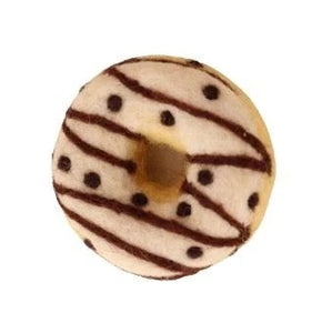 Felt donut - white choc stripe