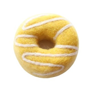 Felt donut - yellow stripe
