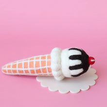 Load image into Gallery viewer, Felt ice cream - chocolate dipped cherry