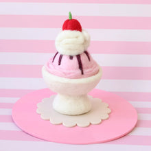 Load image into Gallery viewer, Felt sundae - strawberry with cherry on top