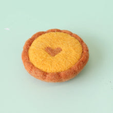 Load image into Gallery viewer, Felt custard tart with a heart