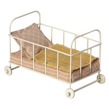 Load image into Gallery viewer, Maileg Micro Metal Baby Cot Rose