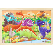 Load image into Gallery viewer, Wooden jigsaw puzzle - dinosaurs