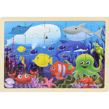 Load image into Gallery viewer, Wooden jigsaw puzzle - sea creatures