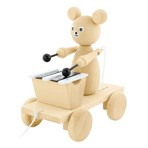 Wooden pull along bear with xylophone