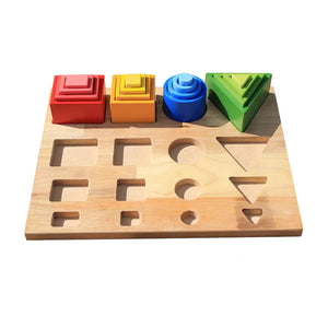 Wooden sorting and nesting puzzle