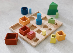 Wooden sorting and nesting puzzle