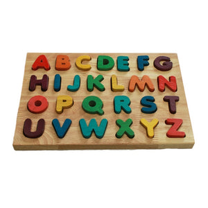 Wooden uppercase alphabet puzzle