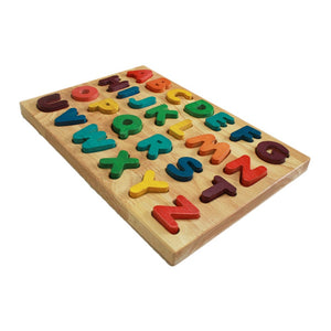 Wooden uppercase alphabet puzzle