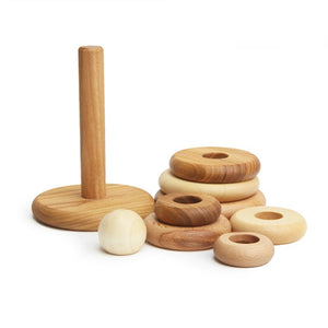Wooden Story round natural stacker